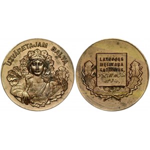 Latvia Medal 1934 the winner of the prize in the Latvian championship. Copper Gilding. Weight approx: 30.27g. Diameter...
