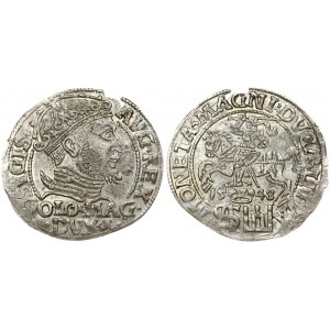 Lithuania 1 Grosz 1548 Vilnius. Sigismund II Augustus (1545-1572). Obverse: Crowned bust facing right. Reverse...