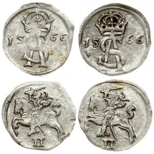 Lithuania 2 Denar 1566 Vilnius. Sigismund II Augustus(1547-1572) Averse: King on charging horse. Reverse: Crowned A...