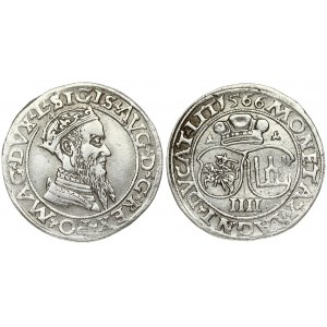 Lithuania 4 Groszy 1566 Vilnius. Sigismund II Augustus (1545-1572) Obverse...