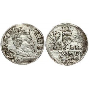 Lithuania 3 Groszy 1598 Vilnius. Sigismund III Vasa (1587-1632) Obverse: Crowned bust right. Reverse: Value...