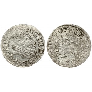 Lithuania 1 Grosz 1607 Vilnius. Sigismund III Vasa (1587-1632). Obverse: Crowned bust right. Reverse...