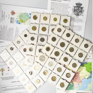 Lithuania Album with Lithuanian coins 1-50 Centų & 1-10 Litų (1925-2011). Obverse:: National arms. Reverse: Value...