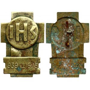 Lithuania Badge (1939) for the Eucharistic Congress of Men. Brass. Weight approx: 1.27g. Diameter...