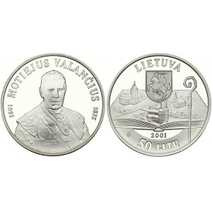 Lithuania 50 Litų 2001 Motiejus Valancius' 200th Birthday. Obverse...