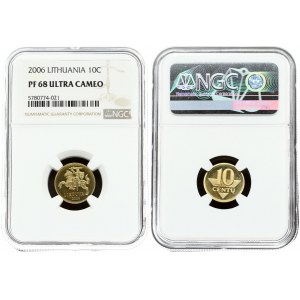 Lithuania 10 Centų 2006 Obverse: National arms. Reverse: Value. Edge Description: Reeded. Nickel-Brass. KM 106...