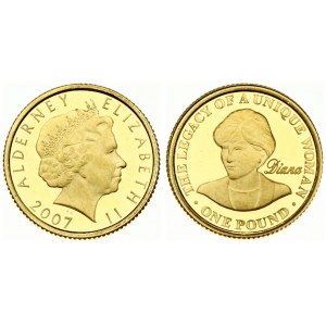 Alderney 1 Pound 2007 Princess Diana 10th Anniversary of Death. Elizabeth II(1952-). Obverse:  Elizabeth II. Reverse...