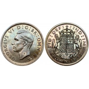 Australia 1 Crown 1937(m) George VI(1936-1952). Obverse: Head left. Reverse: Crown above date and value...