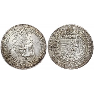 Austria 1 Thaler 1704/3 Leopold I(1658-1705). Averse: Old laureate bust right in inner circle. Averse Legend...