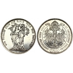 Austria 1 Thaler 1868 Third German Shooting Festival. Franz Joseph I(1848-1916). Obverse: Crowned Imperial eagle...