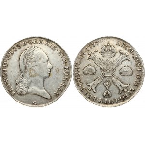 Austrian Netherlands 1 Thaler 1797C Franz II(1792-1835). Obverse: Laureate bust to right, mintmark below. Reverse...