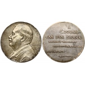 Belgium Medal 1904 Royal Belgium Numismatic Congress in Brussel. Bronze Silvered. Weight approx: 70.69g. Diameter...