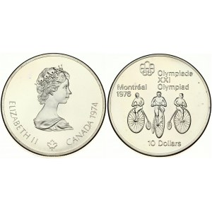 Canada 10 Dollars 1974 1976 Montreal Olympics. Elizabeth II(1952-). Obverse: Young bust right; small maple leaf below...