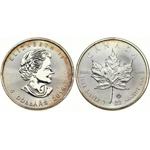 Canada 5 Dollars 2016 Elizabeth II (1952-) 4th portrait; 1 oz Silver Bullion Coinage. Obverse...