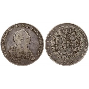 Germany SAXONY 1 Thaler 1766 EDC Friedrich August I(1764-1827). Averse: Draped and armored bust right. Averse Legend...