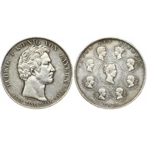 Germany BAVARIA 1 Thaler 1828 Blessings of Heaven on Royal Family. Ludwig I(1825-1848). Obverse: Head right...
