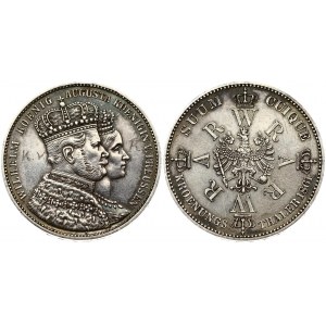 Germany PRUSSIA 1 Thaler 1861A Coronation of Wilhelm and Augusta. Wilhelm I(1861-1888). Obverse...
