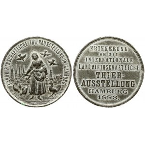 Germany Hamburg Medal 1883 International animal exhibition;  by Drent Welt. Tin. Weight approx: 30.92g. Diameter...