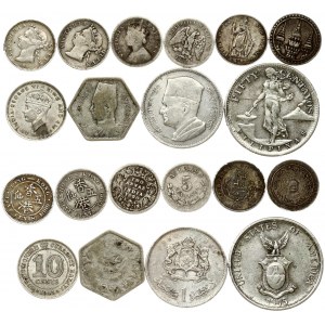 Philippines 50 Centavos 1945S & Other Coins of the World (1858-1945).  Obverse: Female standing beside hammer and anvil...