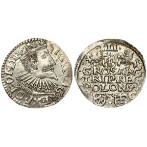 Poland 3 Groszy 1595 Bydgoszcz Sigismund III Vasa (1587-1632). Obverse: Crowned bust right. Reverse: Value...