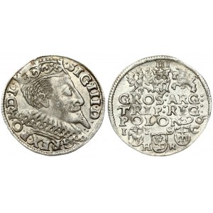 Poland 3 Groszy 1596 Bydgoszcz Sigismund III Vasa (1587-1632). Obverse: Crowned bust right. Reverse: Value...