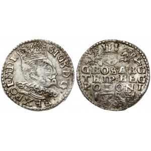 Poland 3 Groszy 1596 Lublin  Sigismund III Vasa (1587-1632). Obverse: Crowned bust right. Reverse: Value; divided date...