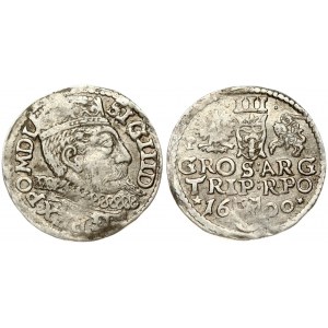 Poland 3 Groszy 1600 Poznan Sigismund III Vasa (1587-1632). Obverse: Crowned bust right. Reverse: Value; divided date...