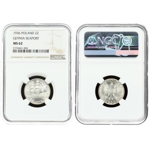 Poland 2 Zlote 1936(w) 15th Anniversary of Gdynia Seaport. Obverse: Crowned eagle with wings open. Reverse...