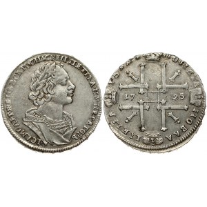 Russia 1 Rouble 1725  Moscow. Peter I (1699-1725). Obverse: Laureate draped and cuirassed bust right. Reverse...