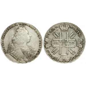 Russia 1 Rouble 1729 Peter II (1727-1729). Averse: Laureate bust right. Reverse...
