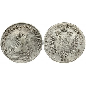 Russia For Livonia 48 Kopecks 1757 Elizabeth (1741-1762) Obverse: Bust facing right and surrounded by legend. Lettering...