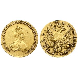 Russia 1 Rouble 1779 Obverse: Crowned bust right. Reverse: Crown above crowned double-headed eagle; shield on breast...