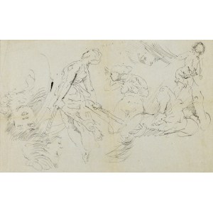 Jacek MALCZEWSKI (1854-1929), Szkice postaci oraz głów postaci w różnych ujęciach