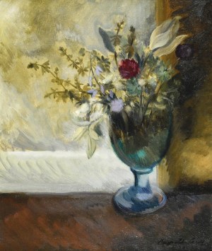 Leopold LEVY (1882-1966), Kwiaty w szklanym wazonie, 1930