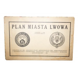 PLAN MIASTA LWOWA 1926 rok, nakłądem Sp. Akc. Książnica-Atlas 55,5 x 47cm