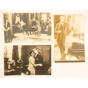 [JADWIGA SMOSARSKA] Trzy pocztówki fotograficzne [przed 1939r.] z filmu Trędowata (1926r.) z Jadwigą Smosarską w roli głównej