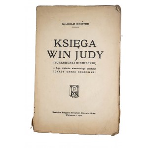 MEISTER Wilhelm - Księga Win Judy, Warszawa 1922r., RZADKIE