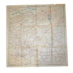 POLSKA. Mapa samochodowa, Kraków 1946r., wydawnictwo Przełom, 65,5 x 67cm