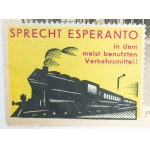 Zestaw 5 pocztówek / kart pocztowych z opisem i tekstem (rękopis) w języku esperanto oraz znaczkami zachęcającymi do używania tego języka [przed 1939r.]