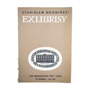 [EXLIBRISY] Stanisław Mrowiński Exlibrisy, Klub Międzynarodowej Pracy i Książki w Poznaniu, luty 1981r.