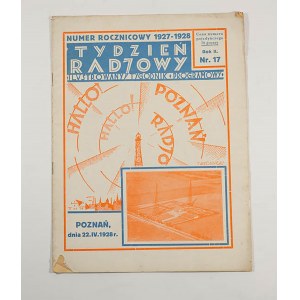 TYDZIEŃ RADIOWY Ilustrowany tygodnik programowy. Numer rocznicowy 1927-1928, Poznań dnia 22.IV.1928r.