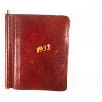 [BYDGOSZCZ] Kalendarz kieszonkowy na rok 1932, oprawiony w skórę, z ołówkiem, wydany przez Fabryka Sygnałów Kolejowych C. FIEBRANDT i Ska, Bydgoszcz