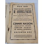 GARNUSZEWSKI W. - PRICE LIST OF GARDEN AND AGRICULTURAL SEEDS 1939.