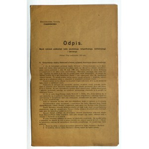 DOWÓDZTWO Frontu Pomorskiego. Odpis wyniku rokowań komisji ruchu pocztowego, telegraficznego i iskrowego. Ułożono 17-go października 1919 r.