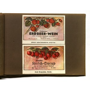 SZCZECIN - GELTESOHN Ernst. Album zawierający 33 kolorowe etykiety spirytualiów, sprzedawanych przez szczeciński sklep z alkoholami Ernsta Geltesohna, ok. 1920 r.