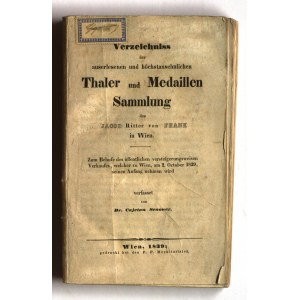 JACOB RITTER von FRANK. Thaler und Medaillen Sammlung. Wiedeń 1839.