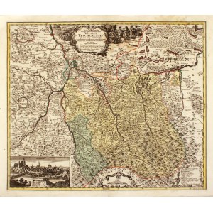CIESZYN. Mapa Księstwa Cieszyńskiego; oprac. Matthäus Seutter
