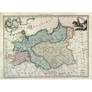 KSIĘSTWO WARSZAWSKIE. Mapa Księstwa Warszawskiego i Królestwa Prus; Pierre Lapie, Conrad Malte-Brun