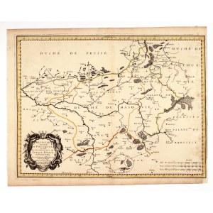 MAZOWSZE. Mapa Mazowsza – zaznaczono Ziemię Czerską, Bielską i województwo płockie; Nicolas Sanson D'Abbeville