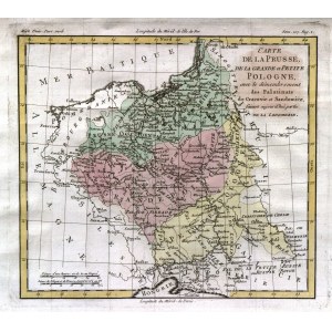 POLSKA. Mapa ziem polskich; Louis Brion de la Tour